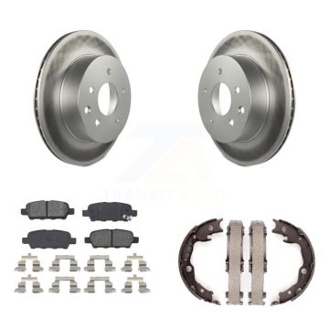 Rear Disc Coated Rotors Semi-Metallic Pads & Parking Shoes Kit For Nissan Rogue LEAF Juke KGS-103031