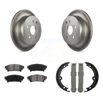 Rear Disc Coated Rotors Semi-Metallic Pads And Parking Brake Shoes Kit For Lexus IS250 KGS-103042