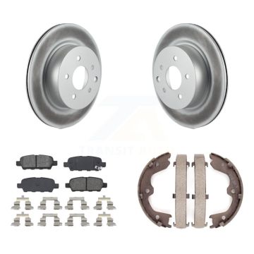 Rear Disc Coated Rotors Semi-Metallic Pads Parking Shoes Kit For INFINITI Nissan Maxima Z KGS-103045