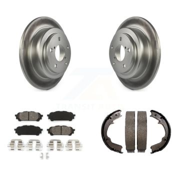 Rear Disc Coated Rotors Semi-Metallic Pads Parking Shoes Kit For Subaru Impreza Forester KGS-103050