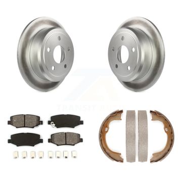 Rear Disc Coated Rotors Semi-Metallic Pads & Parking Brake Shoes Kit For Jeep Wrangler JK KGS-103052