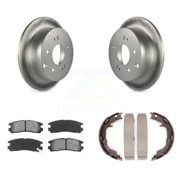 Rear Disc Coated Rotors Semi-Metallic Pads Parking Brake Shoes Kit For Mitsubishi Eclipse KGS-103062