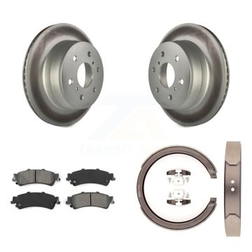 Rear Disc Coated Rotors Semi-Metallic Pads Parking Shoes Kit For GMC Sierra 1500 Classic KGS-103064