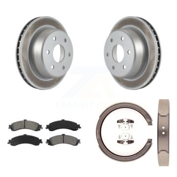 Rear Disc Coated Rotors Semi-Metallic Pads Parking Shoes Kit For Chevrolet GMC Silverado KGS-103065