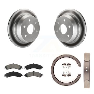 Rear Disc Coated Rotors Semi-Metallic Pads Parking Shoes Kit For Chevrolet Suburban 1500 KGS-103072