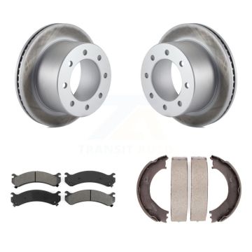 Rear Disc Coated Rotors Semi-Metallic Pads Parking Shoes Kit For Chevrolet GMC Silverado KGS-103080