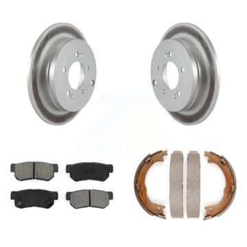 Rear Disc Coated Rotors Semi-Metallic Pads Parking Shoes Kit For 2006-2009 Hyundai Azera KGS-103085
