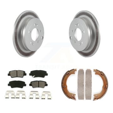 Rear Disc Coated Rotors Semi-Metallic Pads And Parking Shoes Kit For 2007-2009 Kia Amanti KGS-103086