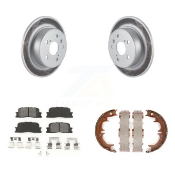 Rear Disc Coated Rotors Semi-Metallic Pads & Parking Shoes Kit For Toyota Highlander AWD KGS-103090