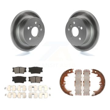 Rear Disc Coated Rotors Semi-Metallic Pads Parking Shoes Kit For Toyota Camry Lexus ES350 KGS-103098