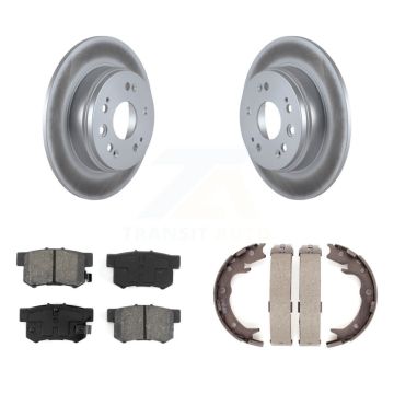 Rear Disc Coated Rotors Semi-Metallic Pads And Parking Shoes Kit For 2002-2004 Honda CR-V KGS-103106