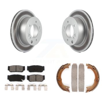 Rear Disc Coated Rotors Semi-Metallic Pads & Parking Shoes Kit For 2003-2006 Kia Sorento KGS-103108