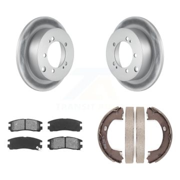 Rear Disc Coated Rotors Semi-Metallic Pads Parking Shoes Kit For Mitsubishi Eclipse Dodge KGS-103109