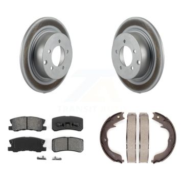 Rear Disc Coated Rotors Semi-Metallic Pads And Parking Shoes Kit For Mitsubishi Outlander KGS-103114