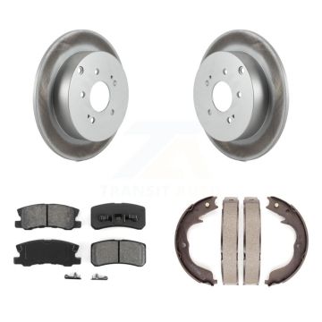 Rear Disc Coated Rotors Semi-Metallic Pads And Parking Shoes Kit For Mitsubishi Endeavor KGS-103121