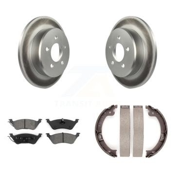 Rear Disc Coated Rotors Semi-Metallic Pads Parking Shoes Kit For Dodge Grand Caravan Town KGS-103122