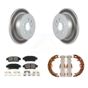 Rear Disc Coated Rotors Semi-Metallic Pads Parking Shoes Kit For 2004-2010 Toyota Sienna KGS-103128