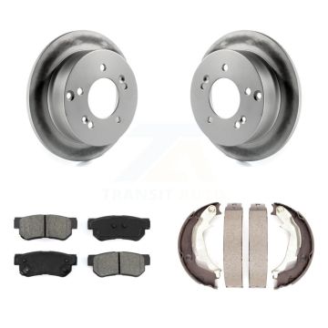 Rear Disc Coated Rotors Semi-Metallic Pads Parking Shoes Kit For Hyundai Sonata XG350 Kia KGS-103133