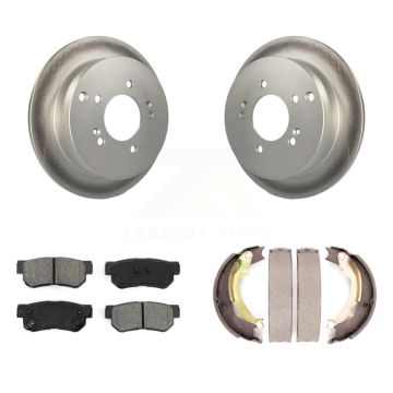 Rear Disc Coated Rotors Semi-Metallic Pads Parking Shoes Kit For Hyundai Tucson Kia Santa KGS-103135