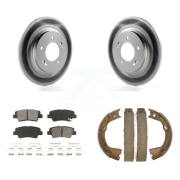 Rear Disc Coated Rotors Semi-Metallic Pads And Parking Brake Shoes Kit For Kia Optima KGS-103147