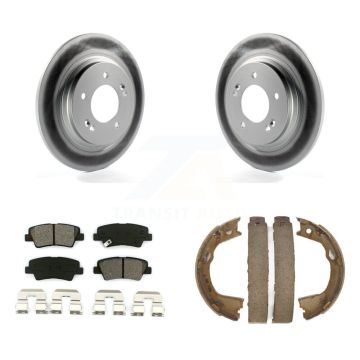 Rear Disc Coated Rotors Semi-Metallic Pads And Parking Shoes Kit For Hyundai Sonata Azera KGS-103149