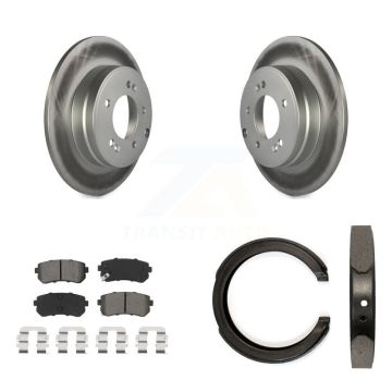 Rear Disc Coated Rotors Semi-Metallic Pads And Parking Brake Shoes Kit For Kia Optima KGS-103150