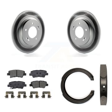 Rear Disc Coated Rotors Semi-Metallic Pads And Parking Brake Shoes Kit For Kia Optima KGS-103151