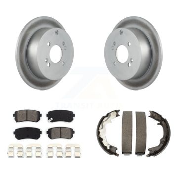 Rear Disc Coated Rotors Semi-Metallic Pads Parking Shoes Kit For Hyundai Accent Kia Rio5 KGS-103154