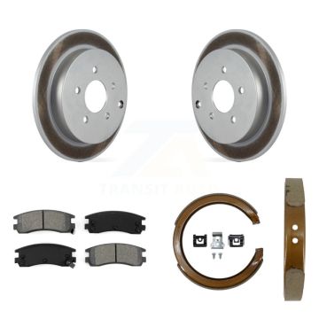 Rear Disc Coated Rotors Semi-Metallic Pads Parking Shoes Kit For Buick Rendezvous Pontiac KGS-103157