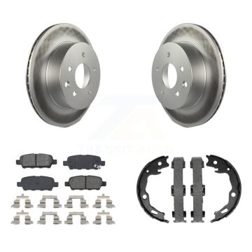 Rear Disc Coated Rotors Semi-Metallic Pads Parking Brake Shoes Kit For Nissan Rogue Sport KGS-103159