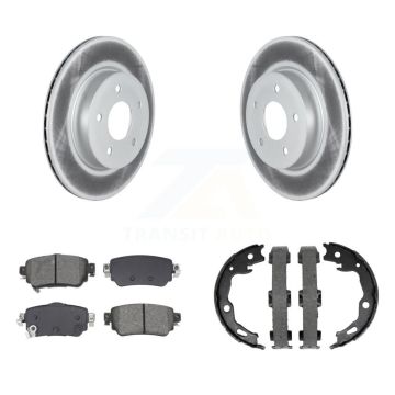 Rear Disc Coated Rotors Semi-Metallic Pads Parking Brake Shoes Kit For Nissan Rogue Sport KGS-103160
