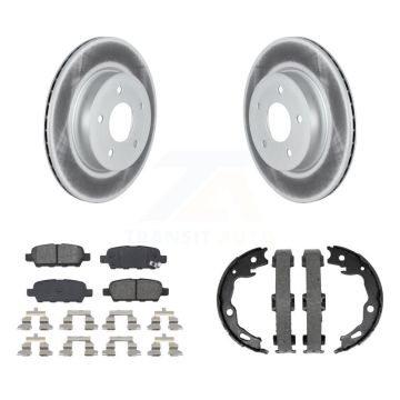 Rear Disc Coated Rotors Semi-Metallic Pads And Parking Shoes Kit For Nissan Qashqai Rogue KGS-103162