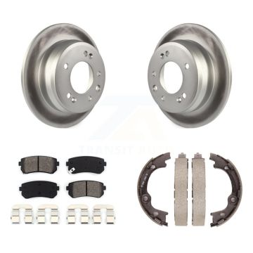 Rear Disc Coated Rotors Semi-Metallic Pads & Parking Shoes Kit For Hyundai Tucson Elantra KGS-103167
