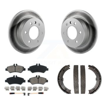 Rear Disc Coated Rotors Semi-Metallic Pads Parking Shoes Kit For Sprinter 2500 Dodge 3500 KGS-103170