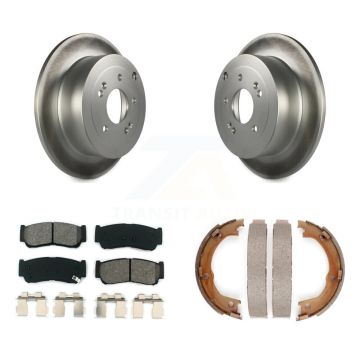 Rear Disc Coated Rotors Semi-Metallic Pads & Parking Shoes Kit For 07-09 Hyundai Santa Fe KGS-103175