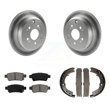 Rear Disc Coated Rotors Semi-Metallic Pads Parking Shoes Kit For 2005-2010 Honda Odyssey KGS-103176