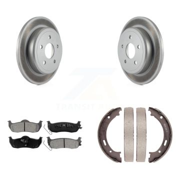 Rear Disc Coated Rotors Semi-Metallic Pads And Parking Shoes Kit For Jeep Grand Cherokee KGS-103177