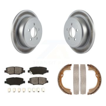 Rear Disc Coated Rotors Semi-Metallic Pads Parking Shoes Kit For Jeep Liberty Dodge Nitro KGS-103178