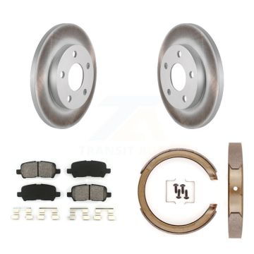 Rear Disc Coated Rotors Semi-Metallic Pads & Parking Brake Shoes Kit For Chevrolet Impala KGS-103179