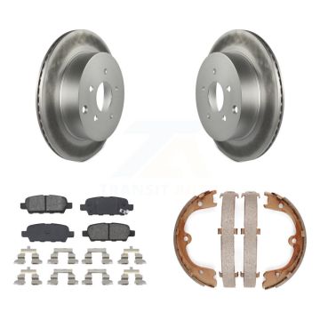 Rear Disc Coated Rotors Semi-Metallic Pads And Parking Shoes Kit For INFINITI FX35 Nissan KGS-103186