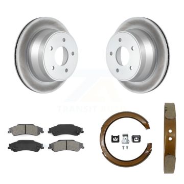 Rear Disc Coated Rotors Semi-Metallic Pads Parking Shoes Kit For Chevrolet GMC Blazer S10 KGS-103197