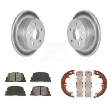 Rear Disc Coated Rotors Semi-Metallic Pads Parking Shoes Kit For Toyota Camry Lexus ES300 KGS-103199