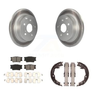 Rear Disc Coated Rotors Semi-Metallic Pads Parking Shoes Kit For Toyota RAV4 Lexus HS250h KGS-103201