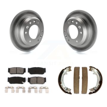 Rear Disc Coated Rotors Semi-Metallic Pads & Parking Shoes Kit For Hyundai Entourage Kia KGS-103205