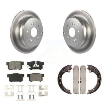 Rear Disc Coated Rotors Semi-Metallic Pads And Parking Shoes Kit For Honda CR-V Acura RDX KGS-103206