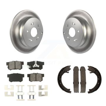 Rear Disc Coated Rotors Semi-Metallic Pads And Parking Shoes Kit For 2005-2006 Honda CR-V KGS-103208