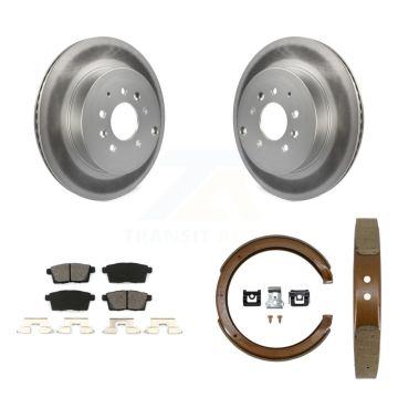 Rear Disc Coated Rotors Semi-Metallic Pads And Parking Shoes Kit For 2007-2012 Mazda CX-9 KGS-103210