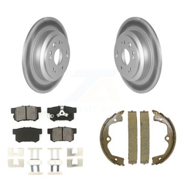 Rear Disc Coated Rotors Semi-Metallic Pads & Parking Shoes Kit For Honda Accord Crosstour KGS-103211