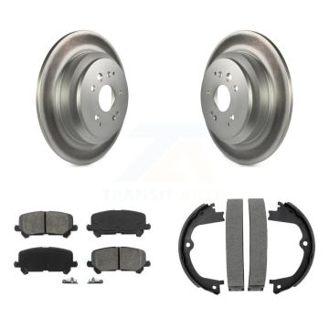 Rear Disc Coated Rotors Semi-Metallic Pads And Parking Shoes Kit For 2014-2016 Acura MDX KGS-103215
