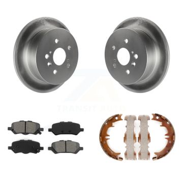 Rear Disc Coated Rotors Semi-Metallic Pads & Parking Shoes Kit For 2009-2016 Toyota Venza KGS-103217